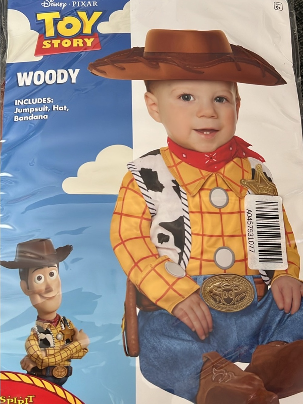 Spirit Toy Story Woody Costume - Yellow, Brown, Red, Blue, Black, White